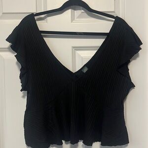 wide v neck soft peplum